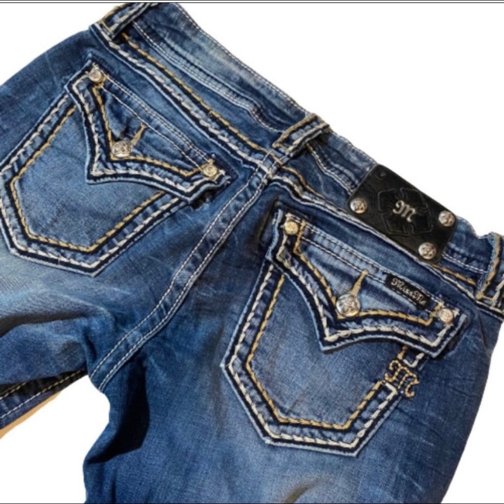 Miss Me Bootcut Jeans Flap Over Back Pocket